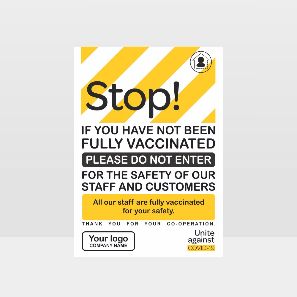 Custom Design Sign,No Vaccination No Entrance Sign