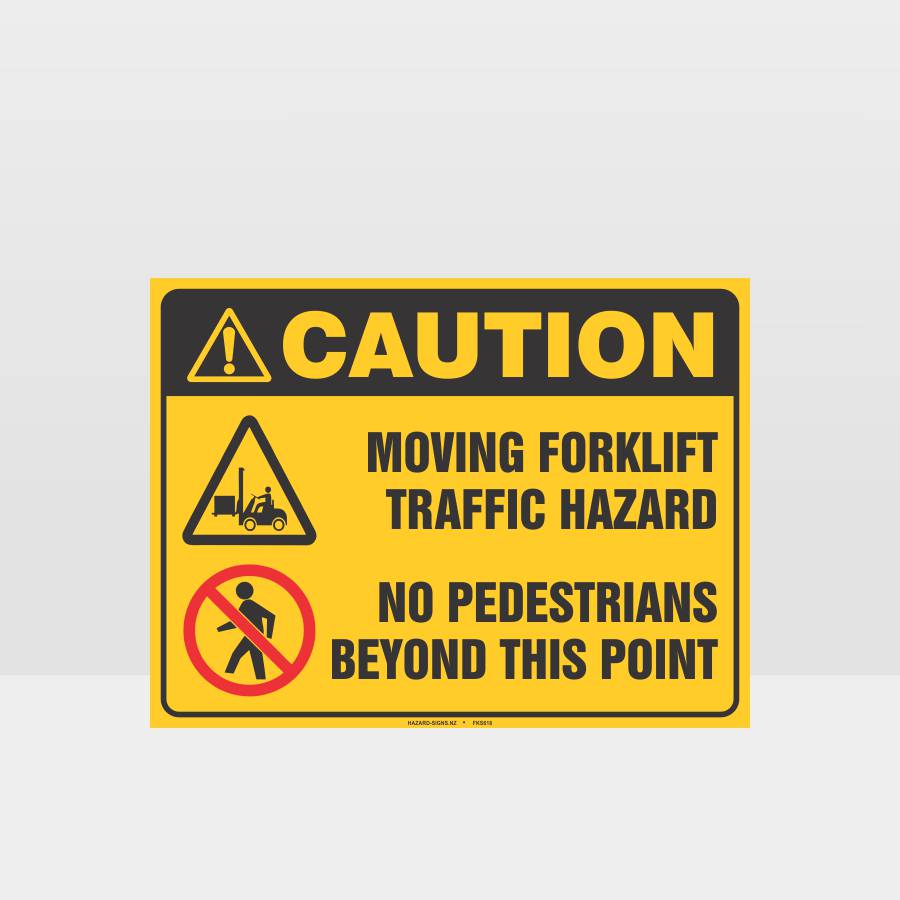 Custom Design Sign,Moving Forklift No Pedestrians Sign