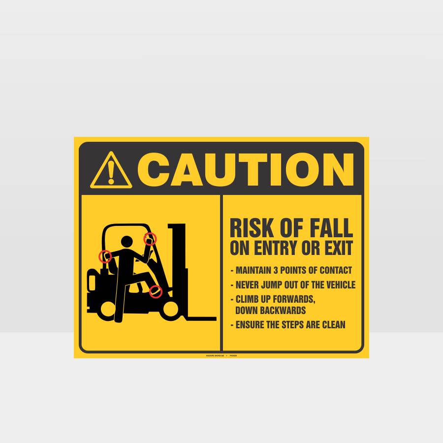 Custom Design Sign,Risk Of Fall Forklift Sign