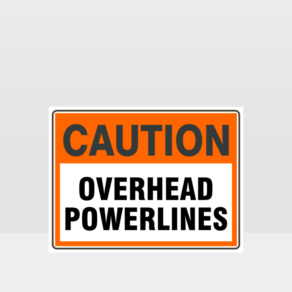 Custom Design Sign,Caution Overhead Powerlines Sign