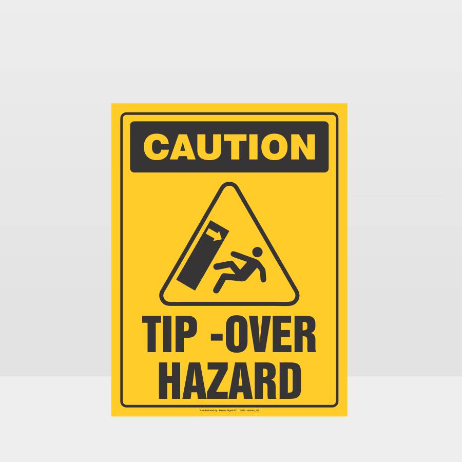 Customized Hazard Signs,Caution Tip-Over Hazard Sign