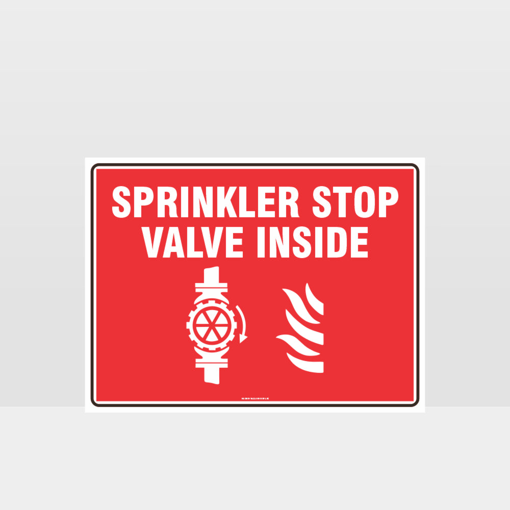 Custom Signs For Business,Sprinkler Stop Valve Inside Sign