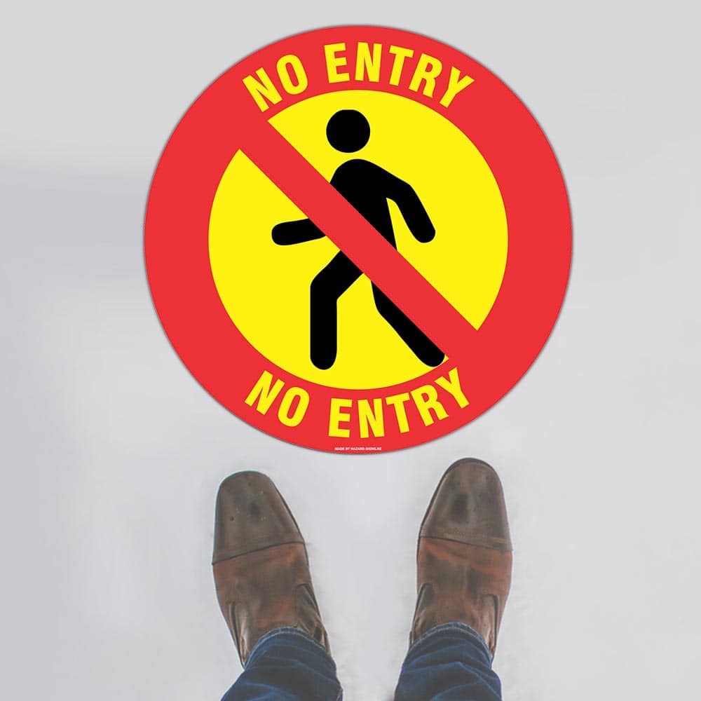 Custom Design Sign,No Entry Round Floor Sign