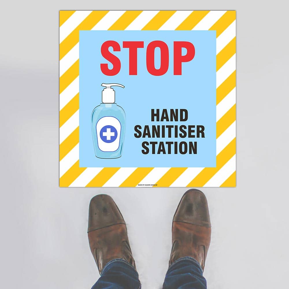 Custom Gate Signs,Stop Hand Sanitiser Station Floor Sign