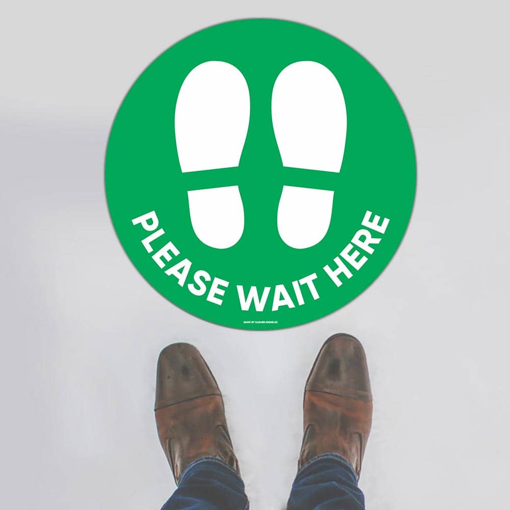 Custom Signs Outdoor Metal,Please Wait Here Green Floor Sign