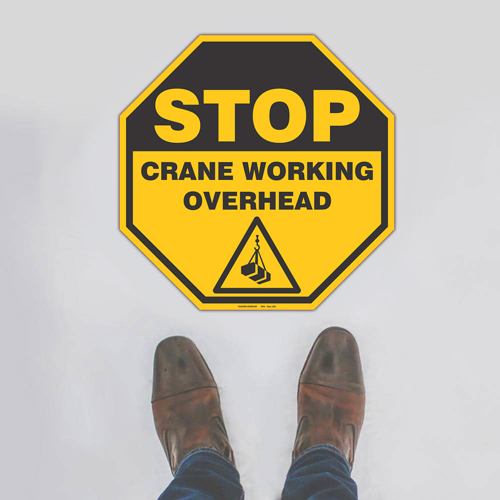 Custom Sign,Stop Crane Working Overhead Floor Sign