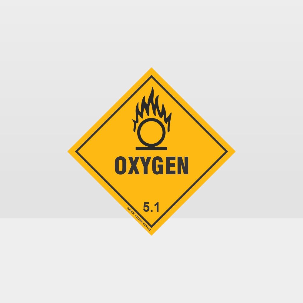 Customized Safety Signs,Class 5.1 Oxygen Hazard Sign