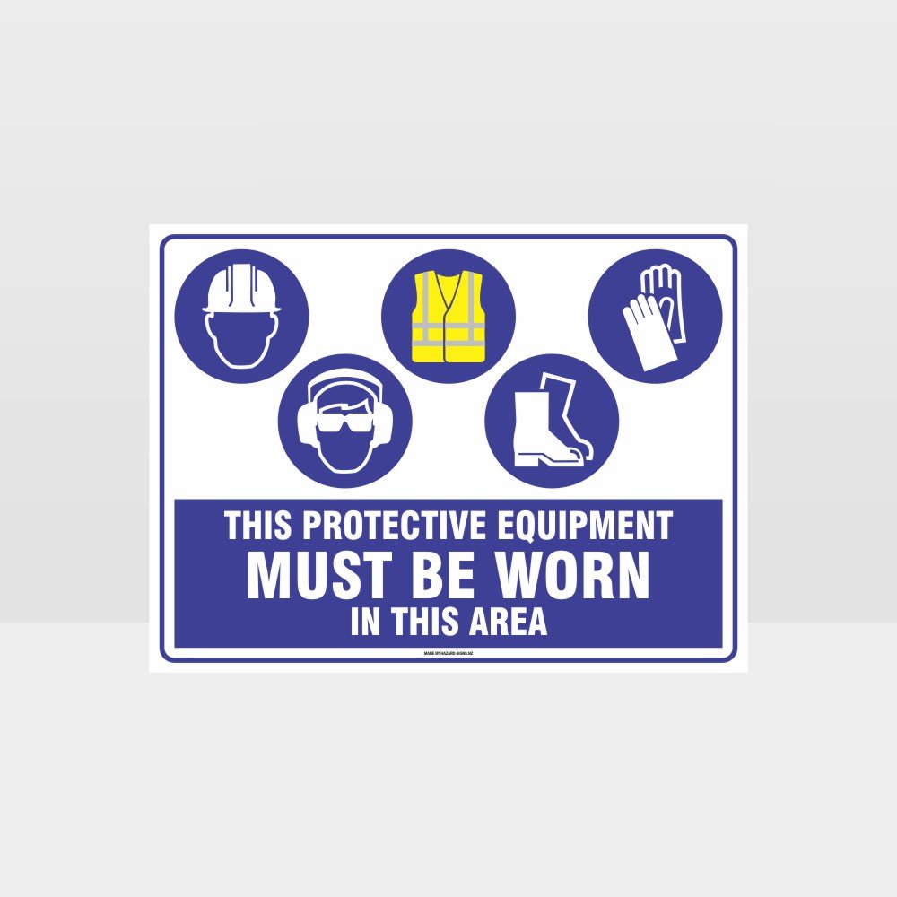 Custom Design Sign,This Equipment Must Be Worn Sign H+Ee+Hi+F+G