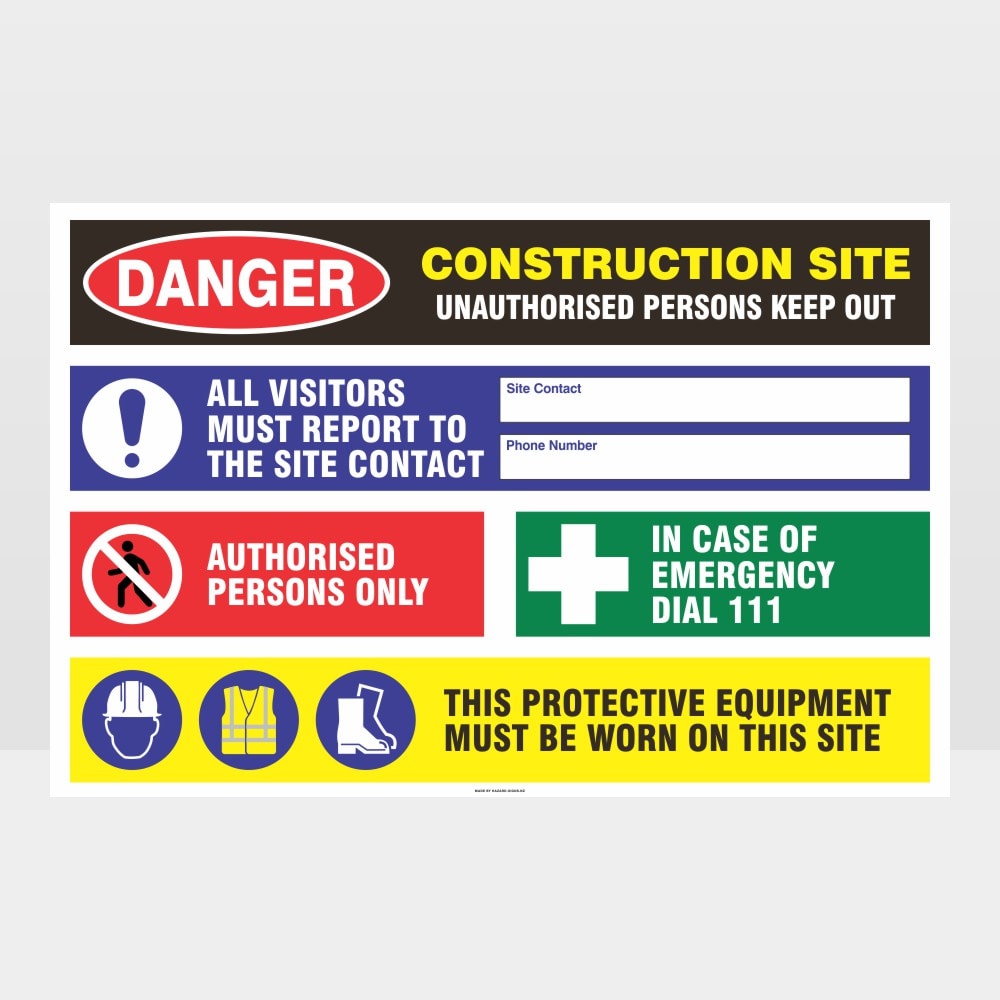 Custom Design Sign,Danger Construction Site Sign