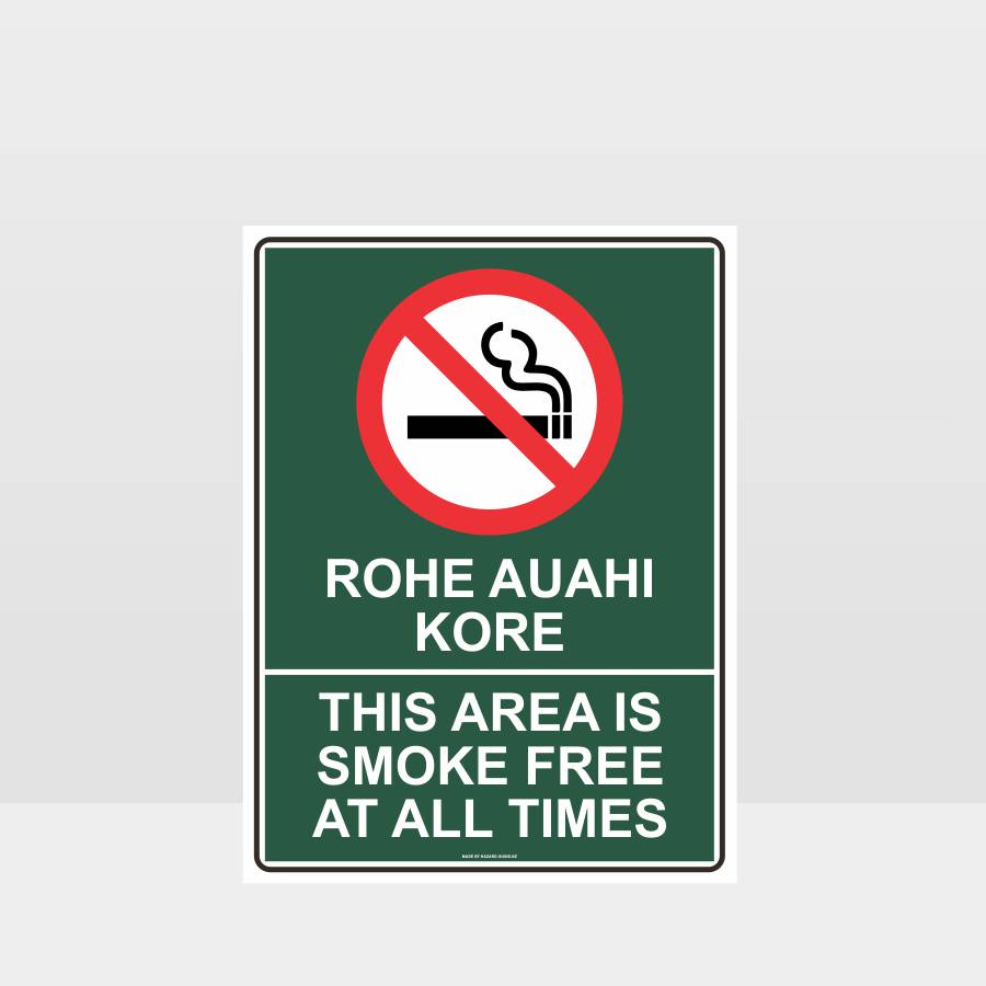 Custom Design Sign,Te Reo Smoke Free Area Sign